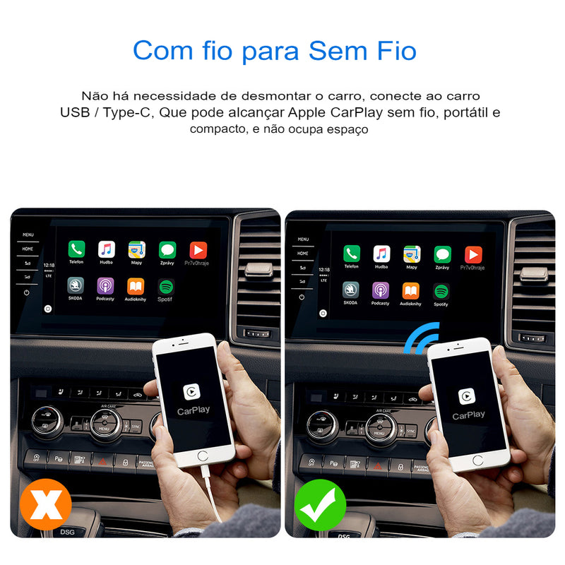 Adaptador Bluetooth para Android Auto/Apple CarPlay - MultimidiaWireless™