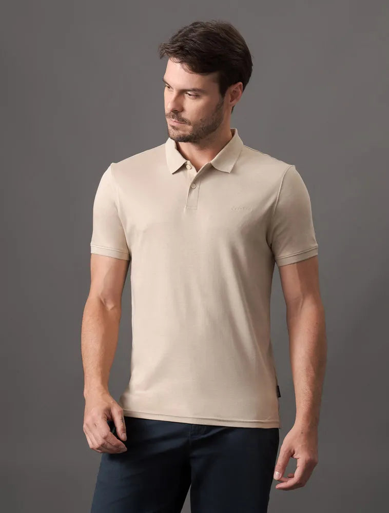 Polo Masculina Liquid Touch Caqui