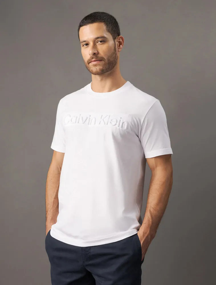 Camiseta Masculina Básica Estampa Logo Embossing