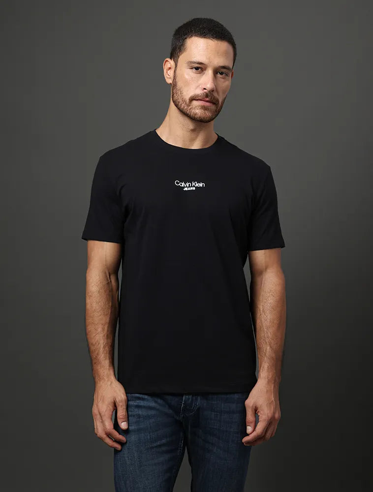 Camiseta Masculina Logo Jeans Preto