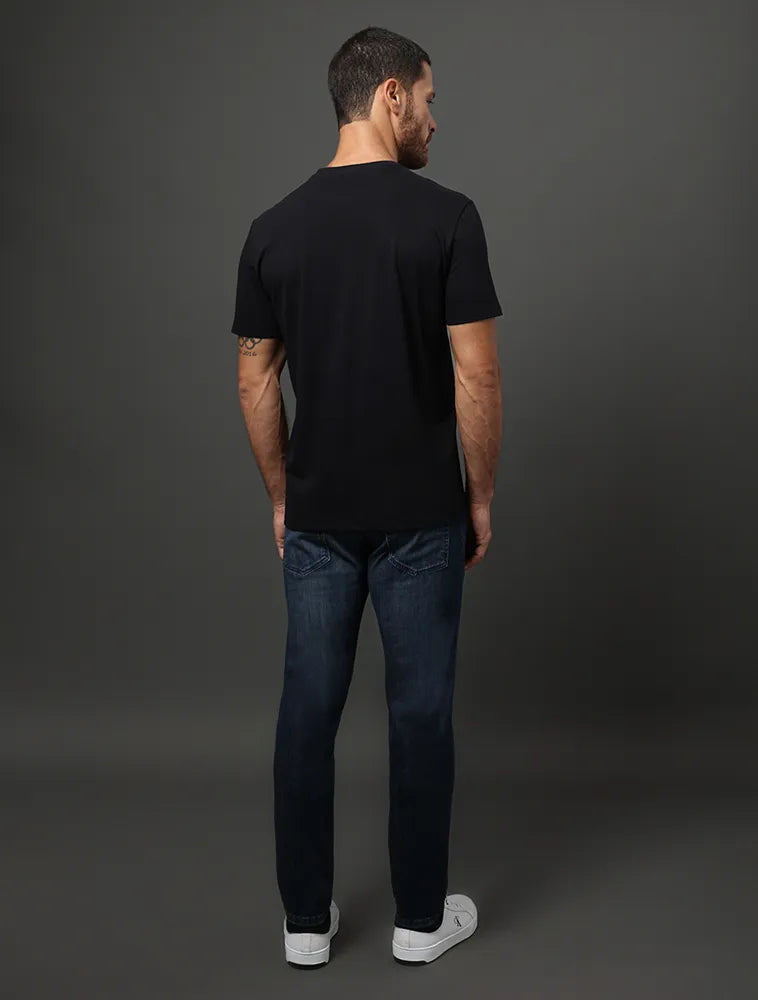 Camiseta Masculina Logo Jeans Preto
