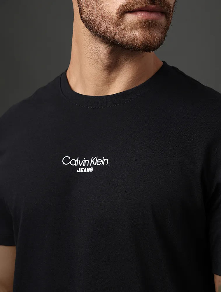 Camiseta Masculina Logo Jeans Preto