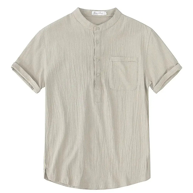 Camisa Linho Masculina Casual 100% Algodão e manga curta