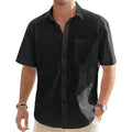 Camisa Linho Masculina Verão 100% Linho, manga curta