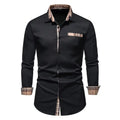Camisa Masculina Casual De Mangas Longa e fechamento em Botões