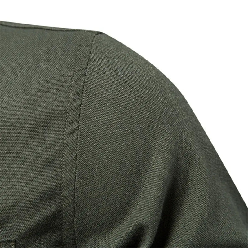 Camisa Masculina Casual 100% Algodão manga longa e fechamento com botões