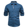 Camisa Masculina Casual 100% Algodão manga longa e fechamento com botões