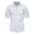 Camisa Masculina Casual 100% Algodão manga longa e fechamento com botões