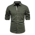 Camisa Masculina Casual 100% Algodão manga longa e fechamento com botões