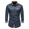 Camisa Masculina Casual De Mangas Longa e fechamento em Botões