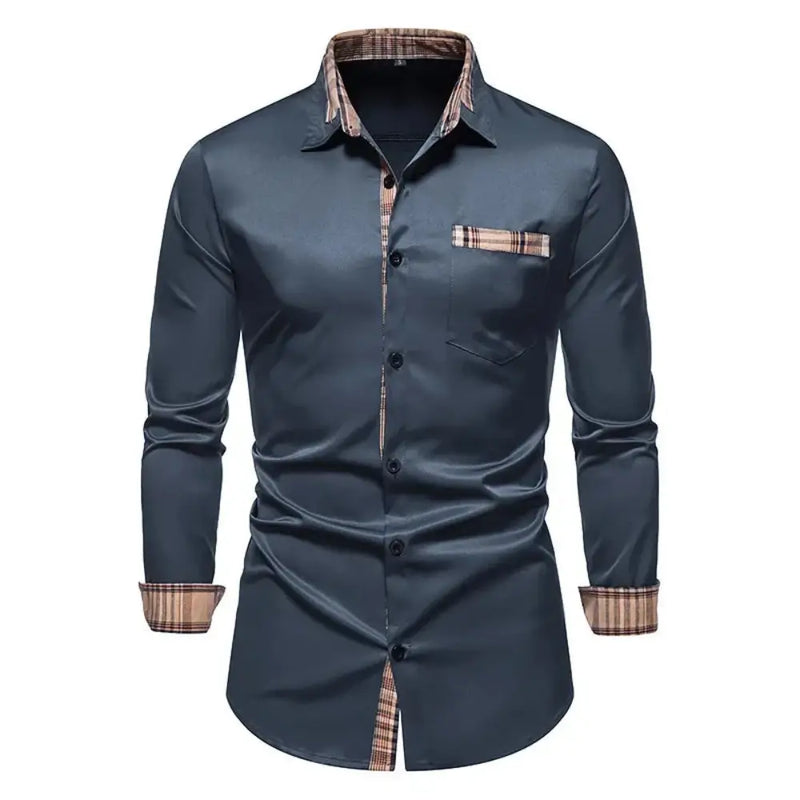 Camisa Masculina Casual De Mangas Longa e fechamento em Botões