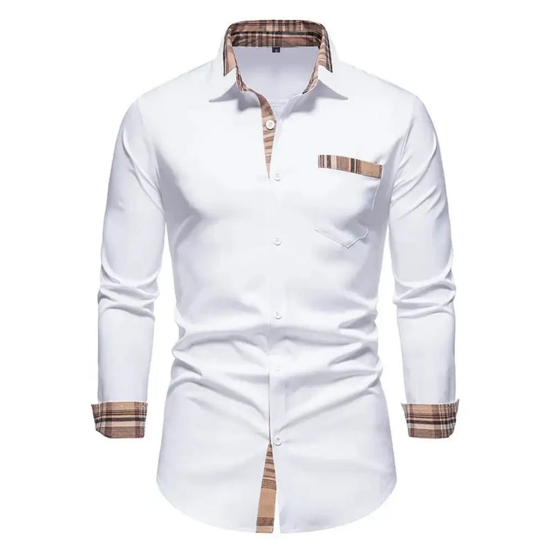 Camisa Masculina Casual De Mangas Longa e fechamento em Botões