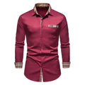 Camisa Masculina Casual De Mangas Longa e fechamento em Botões