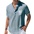 Camisa Masculina Verão Manga Curta feita de linho 