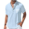 Camisa Masculina Verão Manga Curta feita de linho 