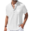 Camisa Masculina Verão Manga Curta feita de linho 