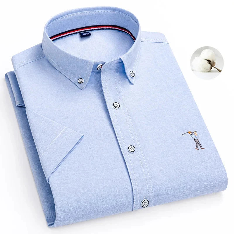 Camisa Masculina de Manga Curta para o Verão