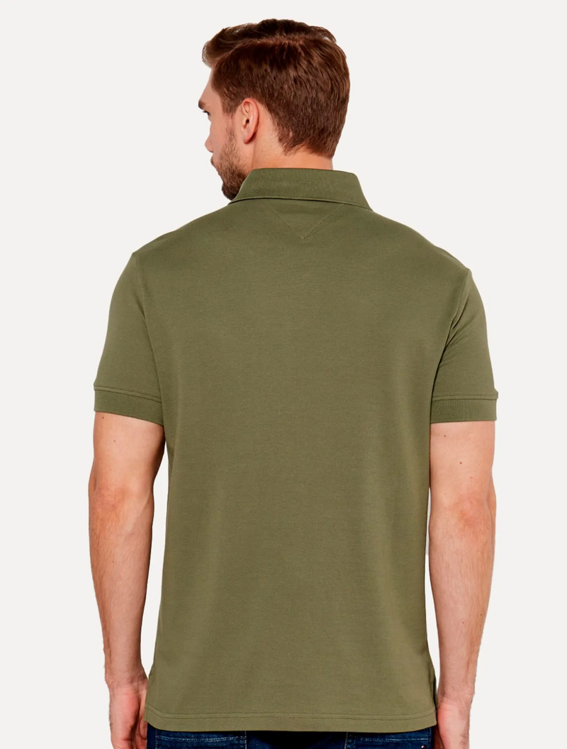 Polo  Masculina Regular Chest Insert Logo Verde Militar