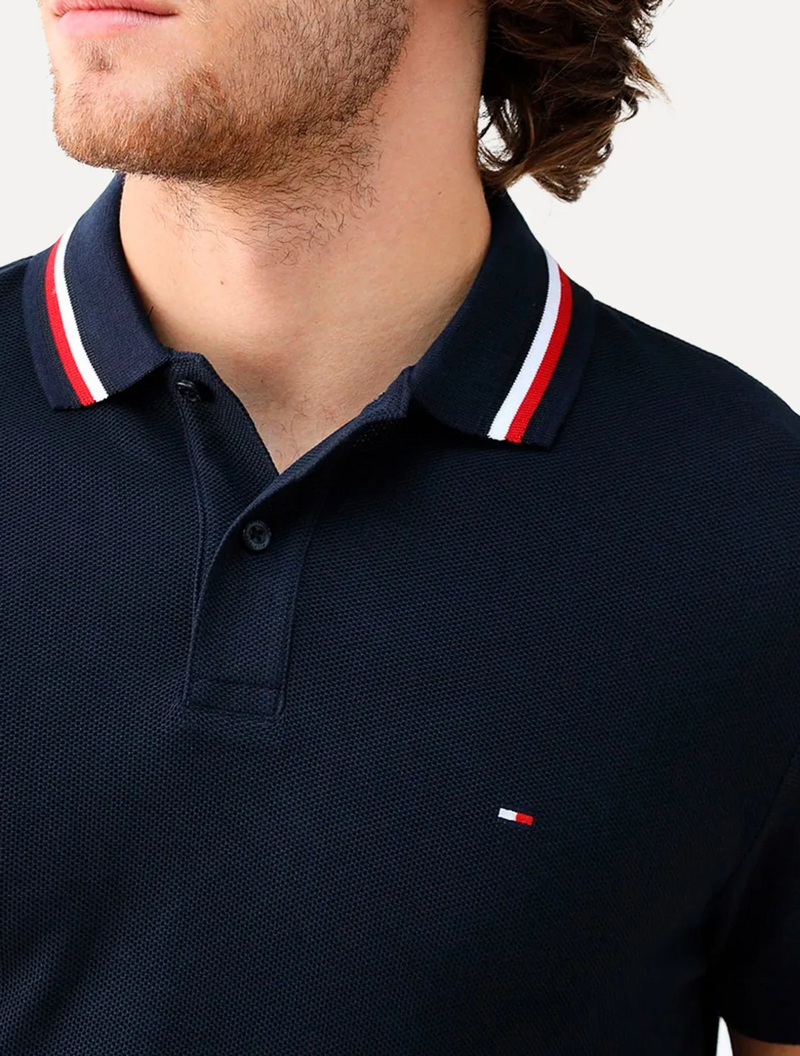 Polo Masculina Regular Fit Collar Azul Marinho