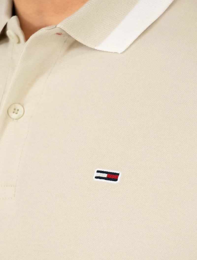 Polo Masculina Piquet Regular Placket Friso Areia
