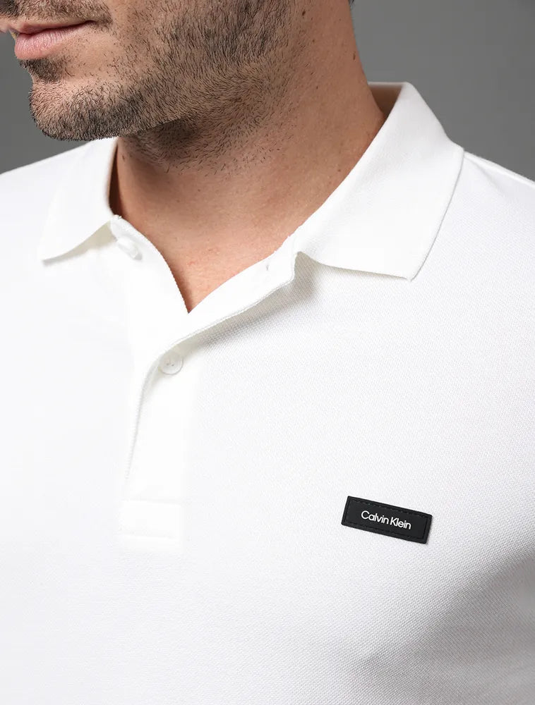Polo Masculina Slim Piquet Branco