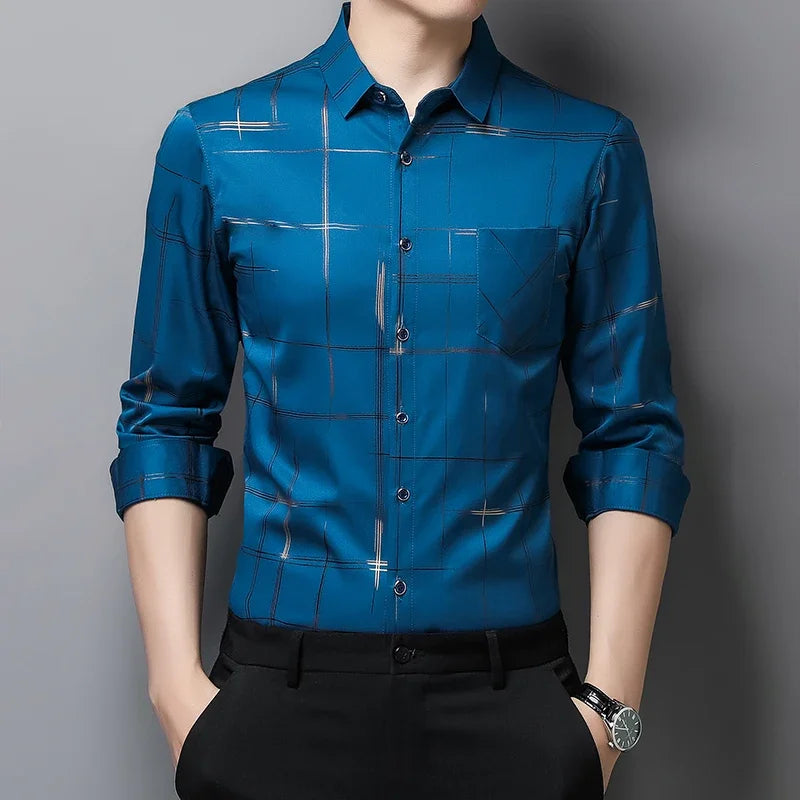Camisa Manga Longa Vértice – Seda Peruana & Poliéster