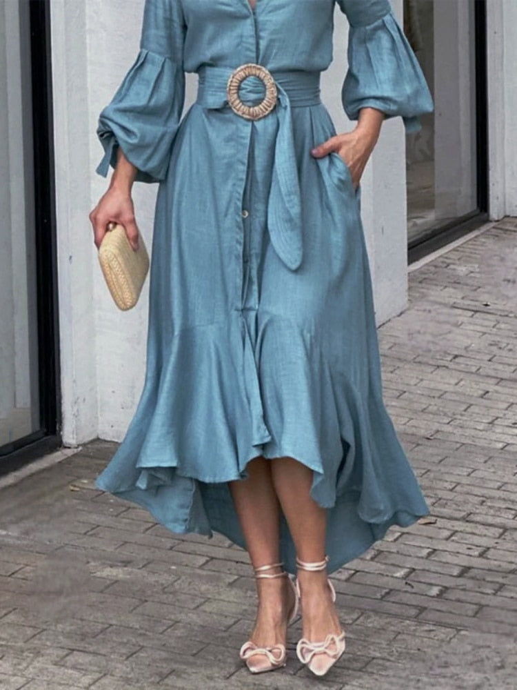Vestido Feminino Longo Para a Primavera - Vintage