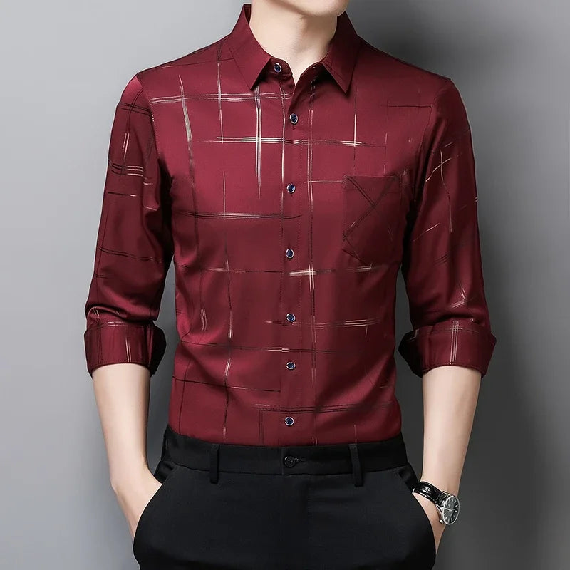 Camisa Manga Longa Vértice – Seda Peruana & Poliéster