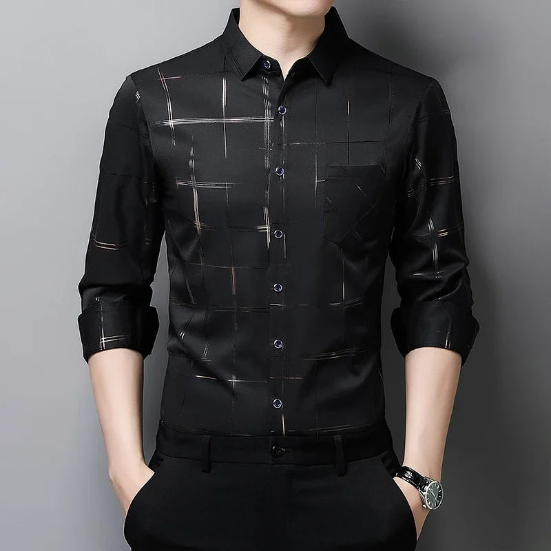 Camisa Manga Longa Vértice – Seda Peruana & Poliéster
