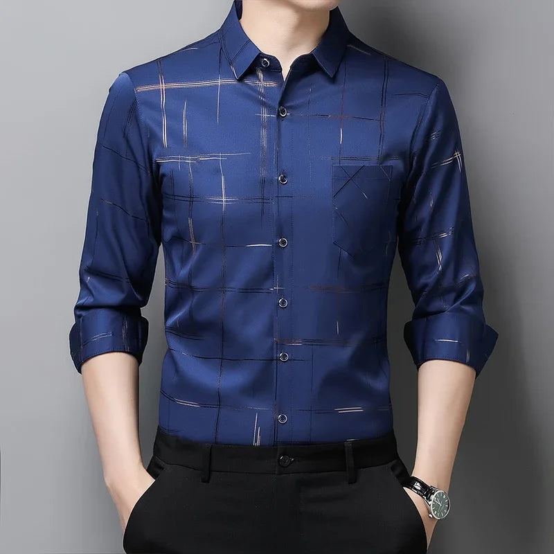 Camisa Manga Longa Vértice – Seda Peruana & Poliéster