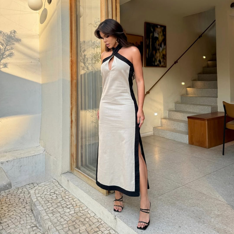 Vestido Midi Bicolor