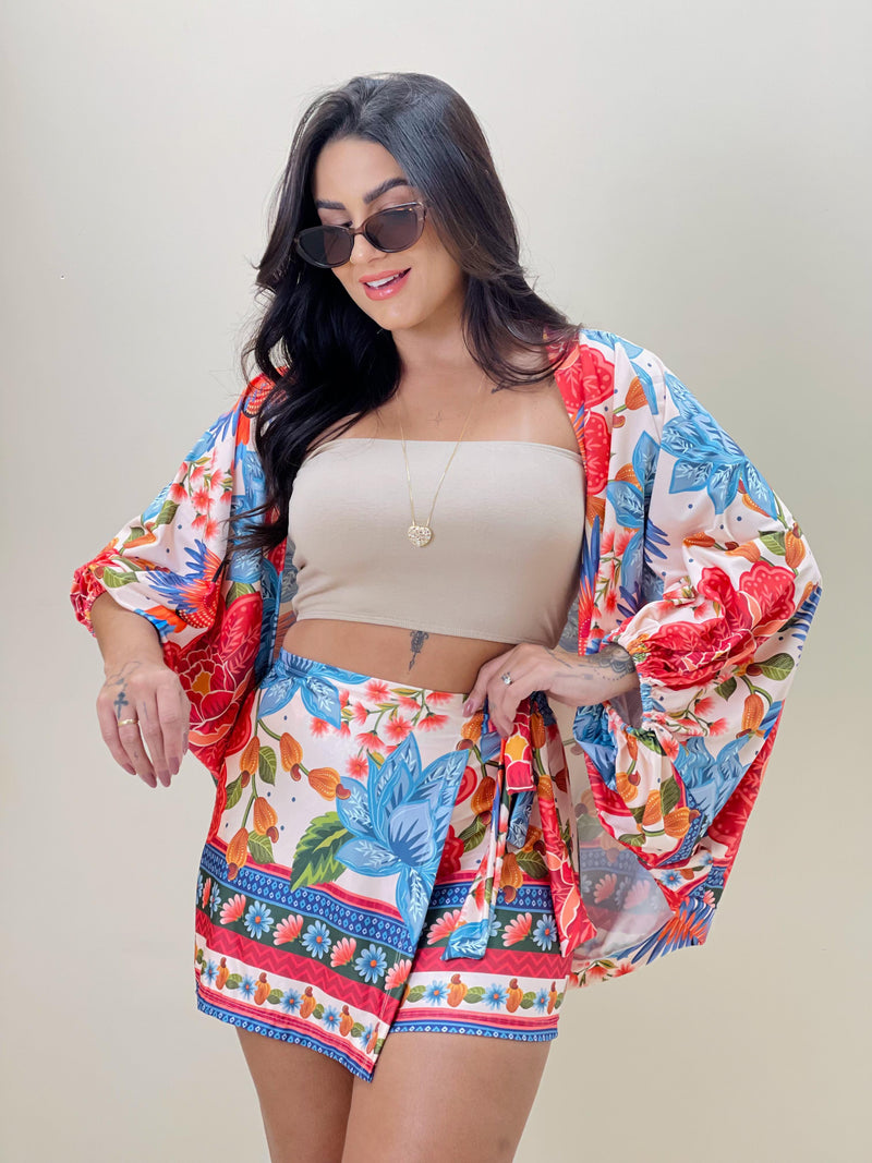 Conjunto Morgana Araras Tropicais