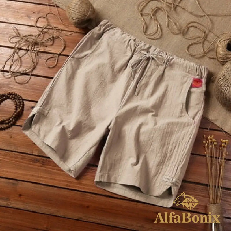 Short Alfa Linen Cáqui / P