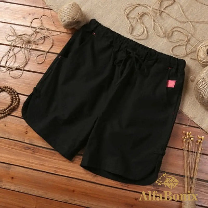 Short Alfa Linen Preto / P