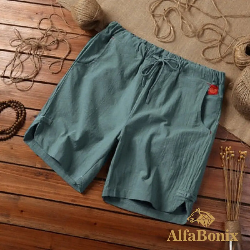 Short Alfa Linen Verde Escuro / P