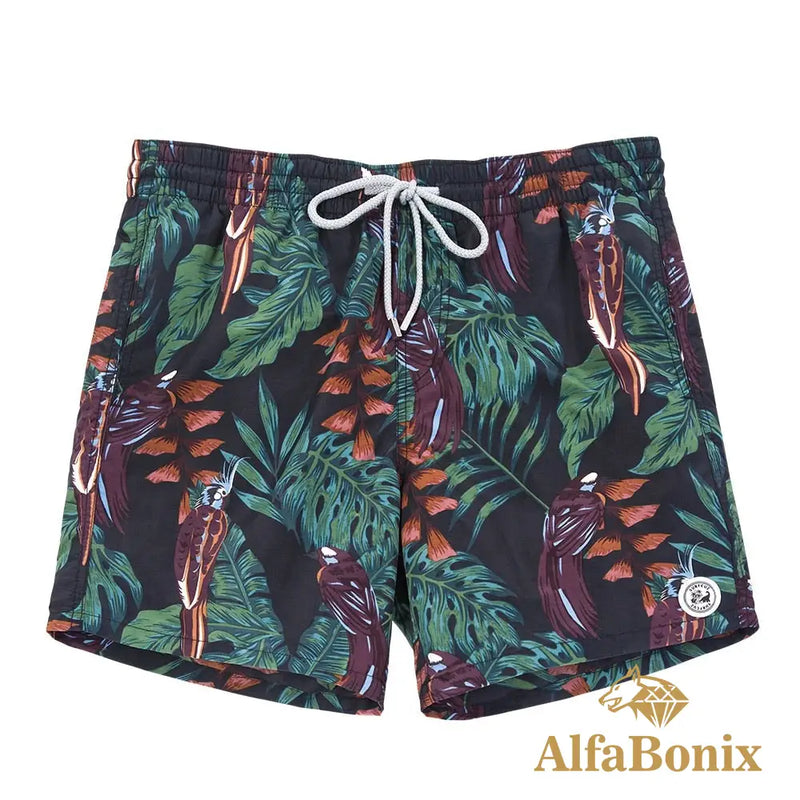 Short Bonix Surfcuz Preto Folhas / Pp