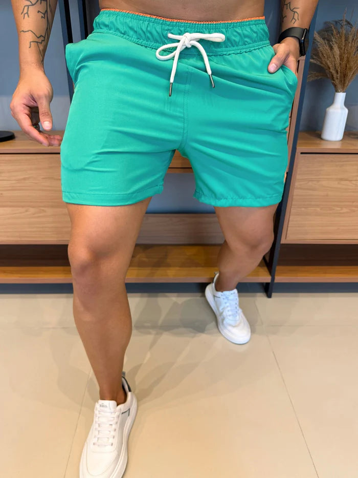 Short Ralph. Verde Logo Vermelho