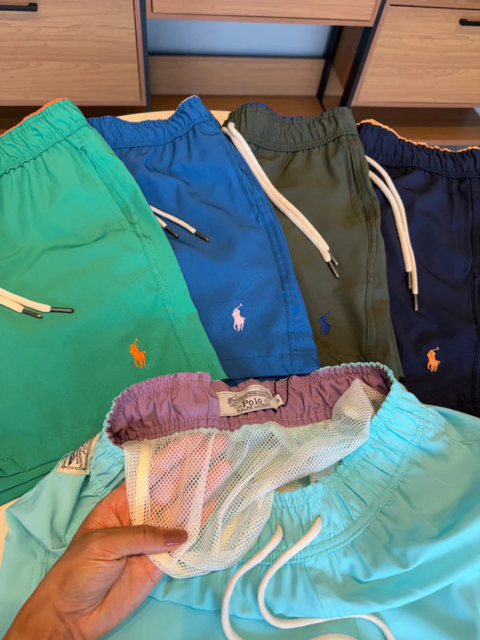 Short Ralph. Verde Logo Vermelho
