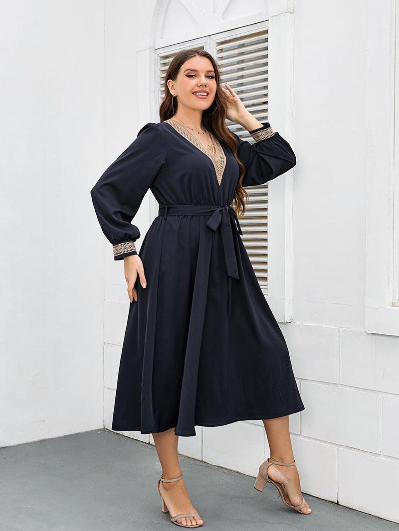 Vestido Bispo - LUV Mulher - VD022 - Vestido Bispo - Azul Escuro - XG -