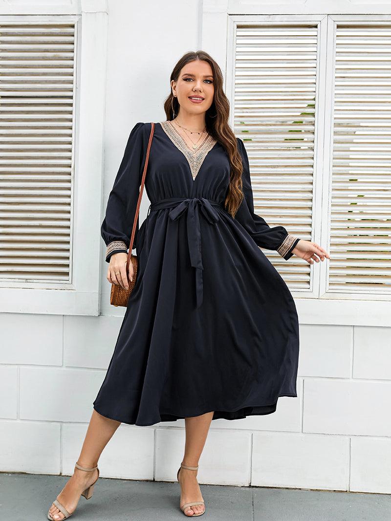 Vestido Bispo - LUV Mulher - VD022 - Vestido Bispo - Azul Escuro - XG -