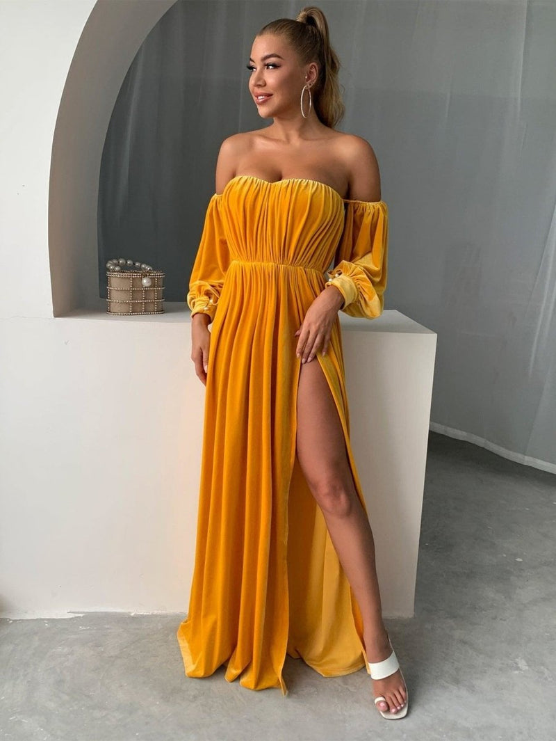 Vestido Egipiz - LUV Mulher - VD050 - Vestido Egipiz - Mostarda - P -