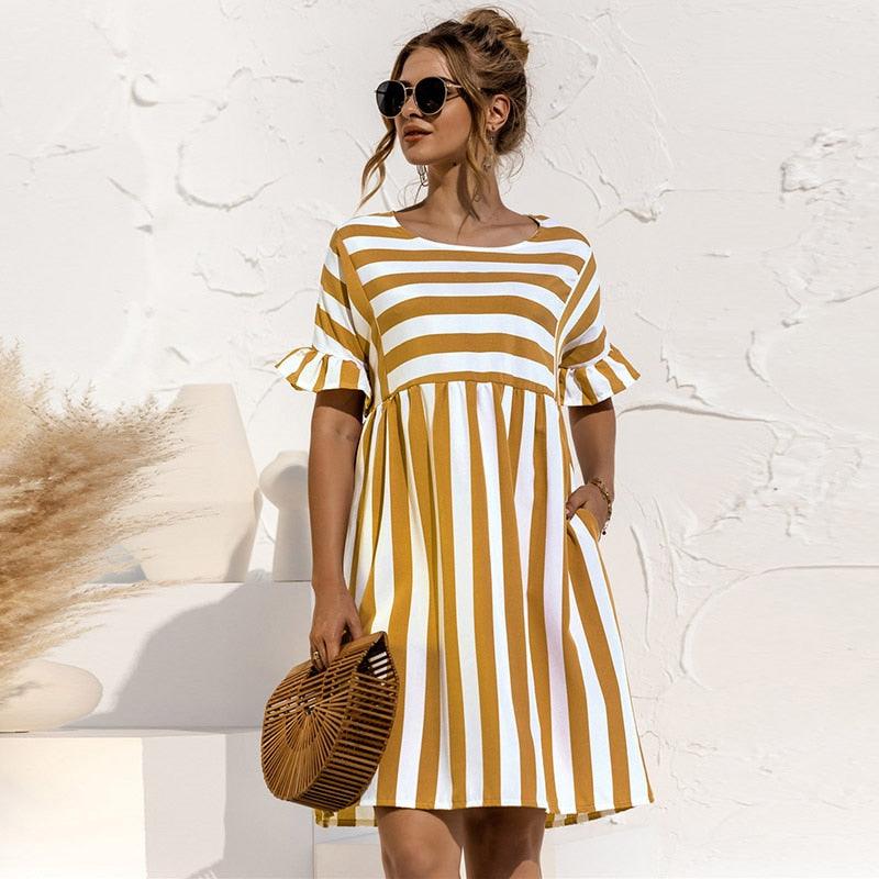 Vestido Elegant - LUV Mulher - VR004 - Vestido Elegant - Amarelo - P -