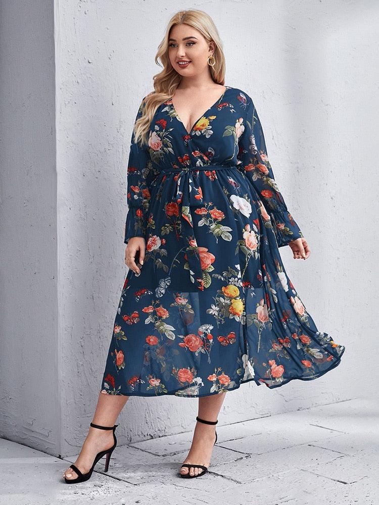 Vestido Luxe - LUV Mulher - VD068 - Vestido Luxe - Azul - XG -