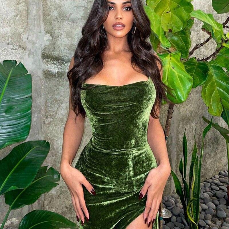 Vestido Veludo - LUV Mulher - VD114 - Vestido Veludo