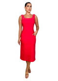 Vestido Midi com Laço no Ombro