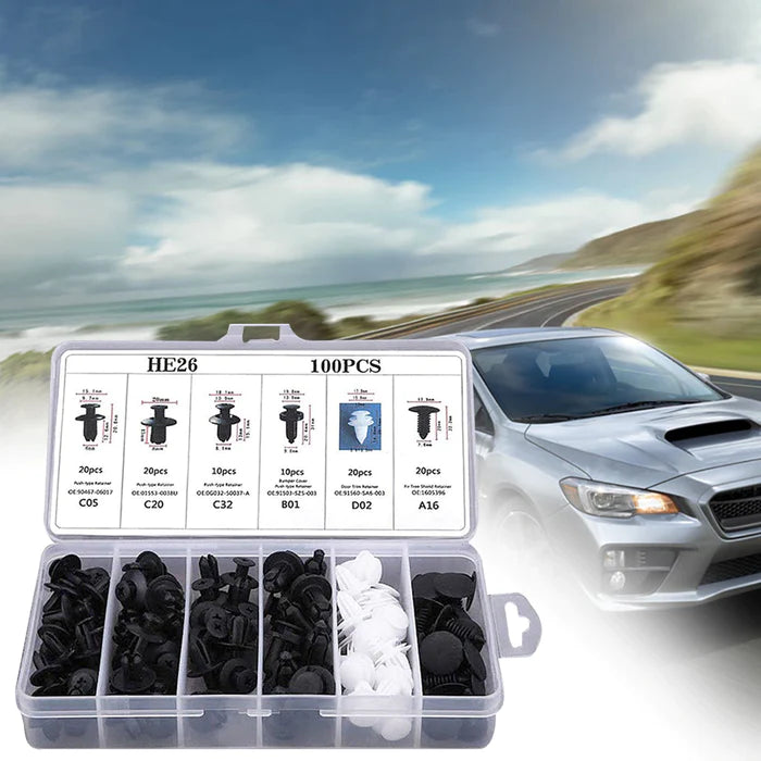 Kit com 100 Rebite Fixadores para Carro